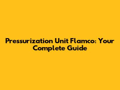 Pressurization Unit Flamco: Your Complete Guide