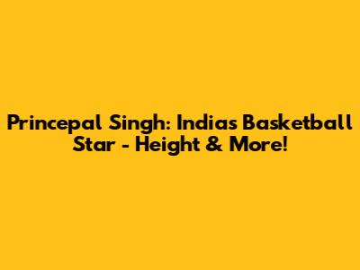 Princepal Singh: India's Basketball Star - Height & More!
