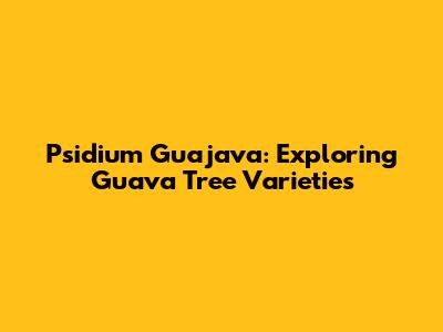 Psidium Guajava: Exploring Guava Tree Varieties