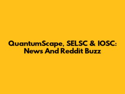 QuantumScape, SELSC & IOSC: News And Reddit Buzz