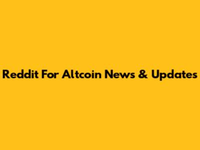 Reddit For Altcoin News & Updates