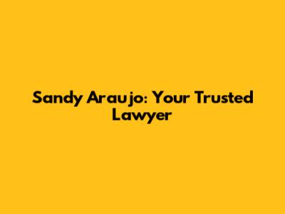 Sandy Araujo: Your Trusted Lawyer