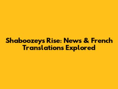 Shaboozey's Rise: News & French Translations Explored