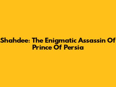 Shahdee: The Enigmatic Assassin Of Prince Of Persia
