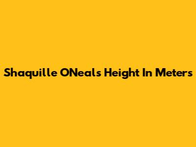 Shaquille O'Neal's Height In Meters
