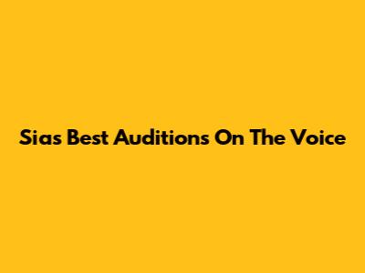 Sia's Best Auditions On The Voice