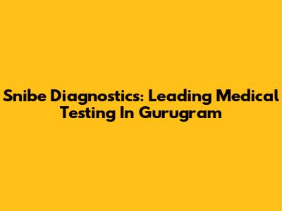 Snibe Diagnostics: Leading Medical Testing In Gurugram