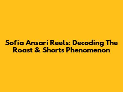 Sofia Ansari Reels: Decoding The Roast & Shorts Phenomenon