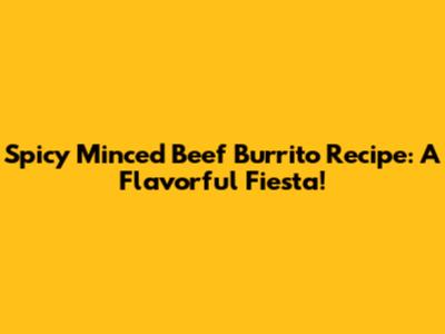 Spicy Minced Beef Burrito Recipe: A Flavorful Fiesta!
