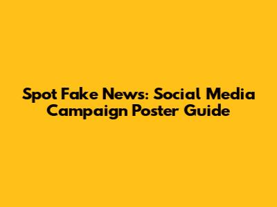 Spot Fake News: Social Media Campaign Poster Guide
