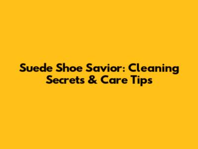 Suede Shoe Savior: Cleaning Secrets & Care Tips