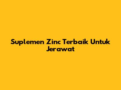 Suplemen Zinc Terbaik Untuk Jerawat