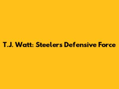 T.J. Watt: Steelers' Defensive Force