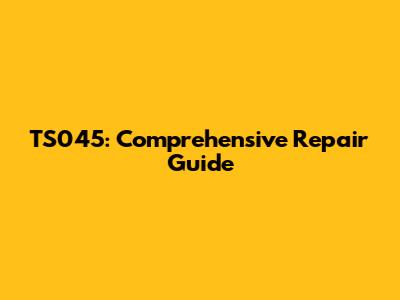 TS045: Comprehensive Repair Guide