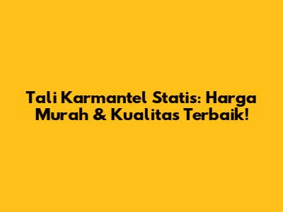 Tali Karmantel Statis: Harga Murah & Kualitas Terbaik!