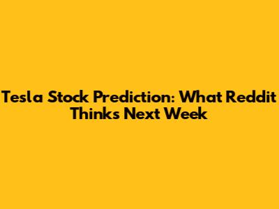 Tesla Stock Prediction: What Reddit Thinks Next Week