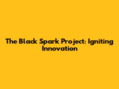 The Black Spark Project: Igniting Innovation