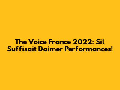 The Voice France 2022: 'S'il Suffisait D'aimer' Performances!