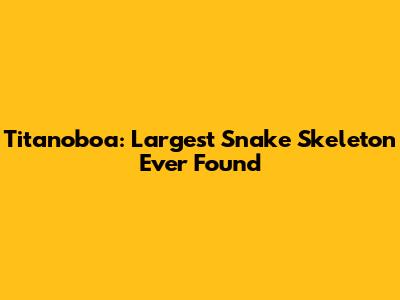 Titanoboa: Largest Snake Skeleton Ever Found