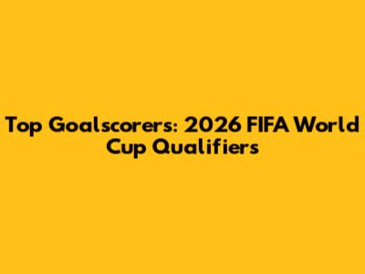 Top Goalscorers: 2026 FIFA World Cup Qualifiers
