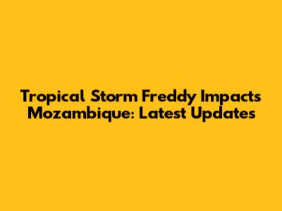 Tropical Storm Freddy Impacts Mozambique: Latest Updates