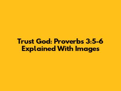 Trust God: Proverbs 3:5-6 Explained With Images