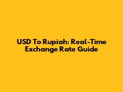 USD To Rupiah: Real-Time Exchange Rate Guide