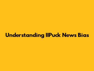 Understanding IIPuck News Bias
