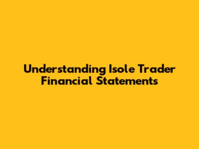 Understanding Isole Trader Financial Statements