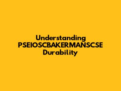 Understanding PSEIOSCBAKERMANSCSE Durability