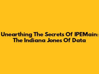 Unearthing The Secrets Of IPEMain: The Indiana Jones Of Data