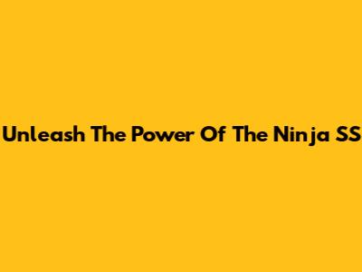 Unleash The Power Of The Ninja SS