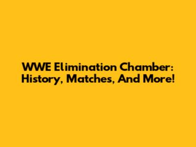 WWE Elimination Chamber: History, Matches, And More!