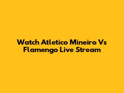 Watch Atletico Mineiro Vs Flamengo Live Stream