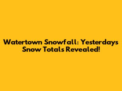 Watertown Snowfall: Yesterday's Snow Totals Revealed!