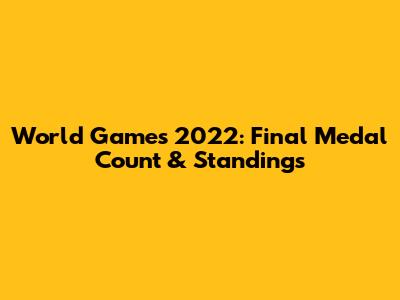 World Games 2022: Final Medal Count & Standings