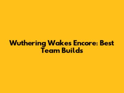 Wuthering Wakes Encore: Best Team Builds