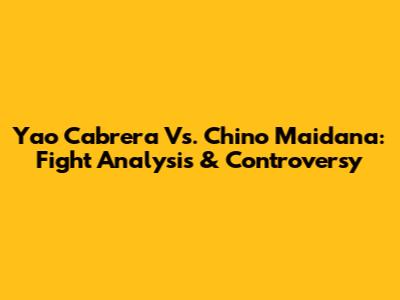 Yao Cabrera Vs. Chino Maidana: Fight Analysis & Controversy